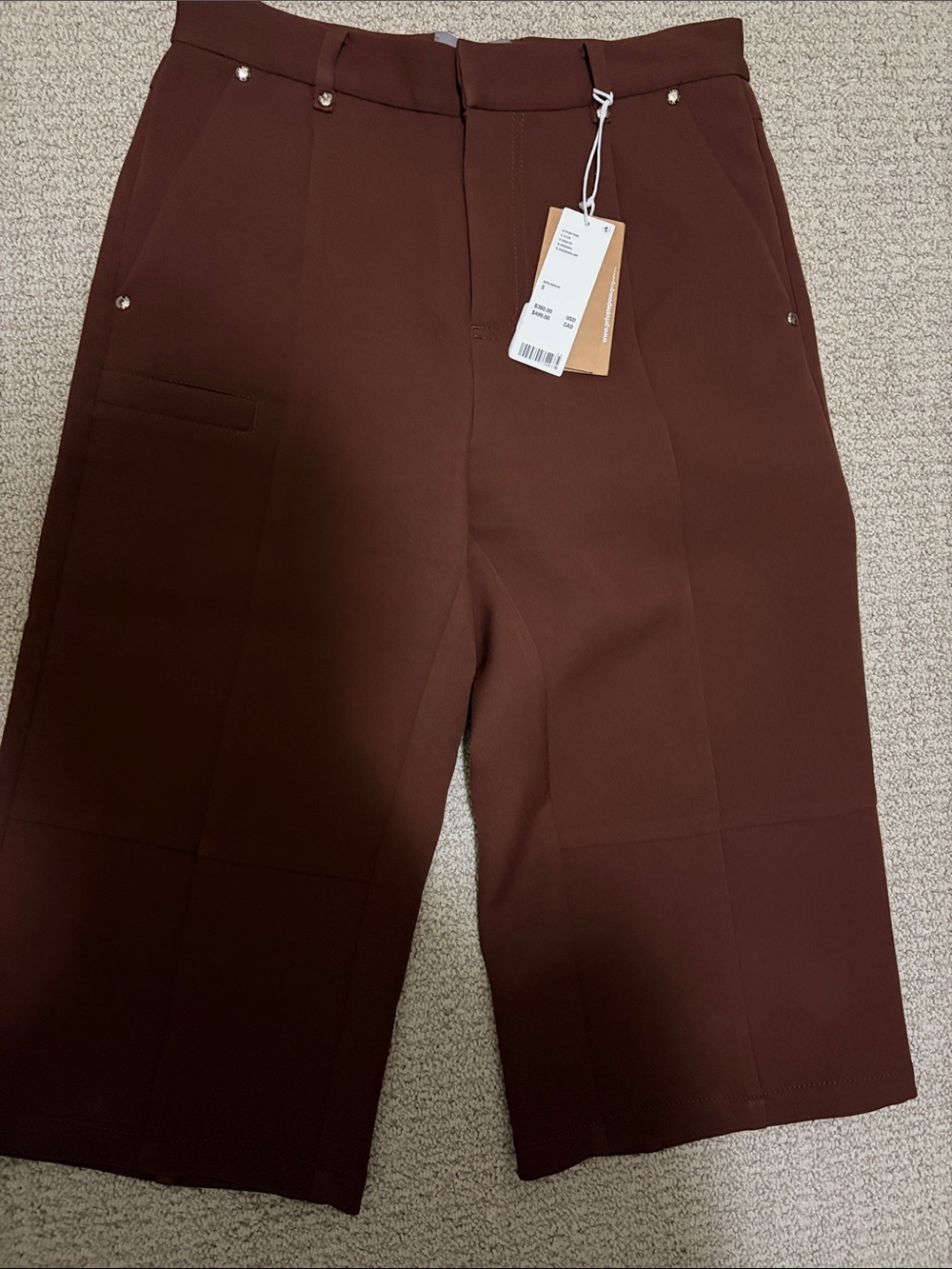 Women's Brown Tailored Capris